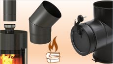 Tuyau émail noir mat Ø 97 à 230mm (bois)