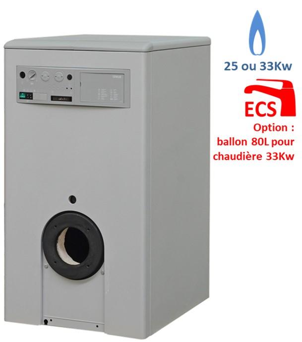 Auxal 25 ErP LN - Chaudière au sol fioul (brûleur non compris) 32,7Kw Basse température Chauffage seul raccordement cheminée Ø 125mm - HxLxP=875x460x515mm
