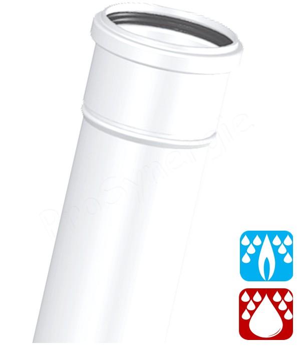 Conduits Rigides Fumée PPS - Lg 2m / 1m / 50cm / 25cm - pour chaudières ventouses Gaz ou Fuel Condensation