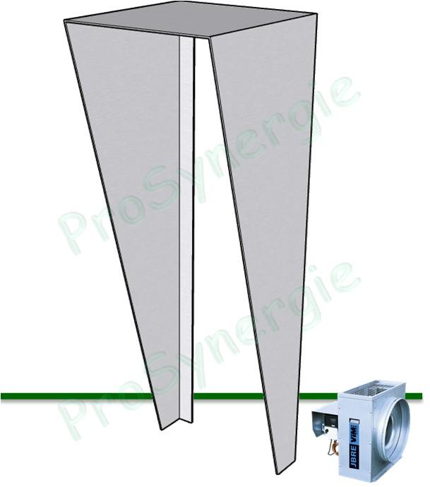 Visière pare-pluie horizontal JBRZ07 pour caisson d'extraction JBRE AC PR