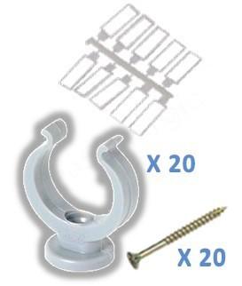 Lot de 20 colliers blancs Ø 51 mm + vis