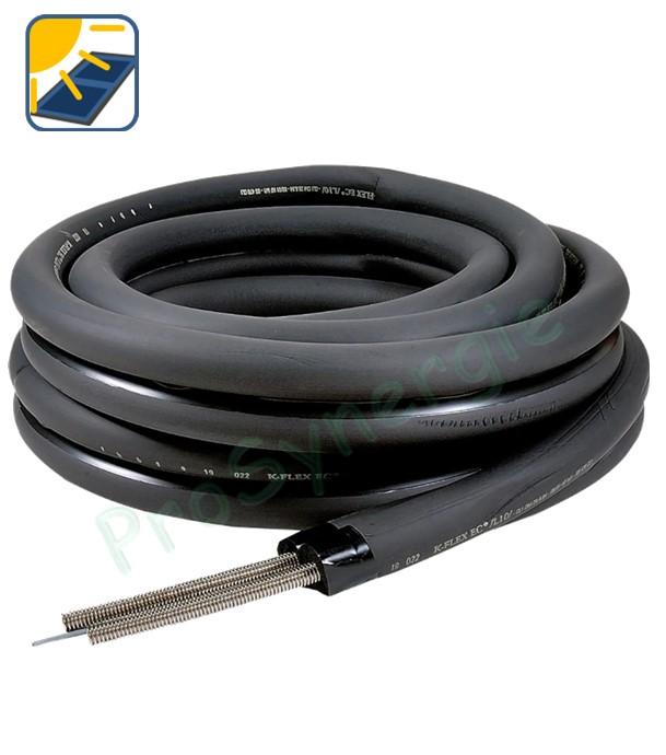 Liaison Bi-tube pré-isolé Ø16 en acier Inox 316L pour panneau solaire