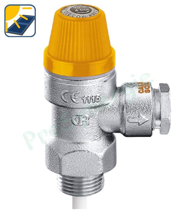 Soupape de sûreté pour pression et température adaptée au solaire