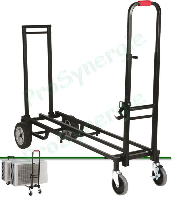 Chariot transport pour groupe extérieur clim - Longueur extensible 740 à 12410 mm - Largeur 325 mm