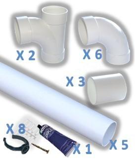 Kit conduit Ø51 Aldes - 2 prises