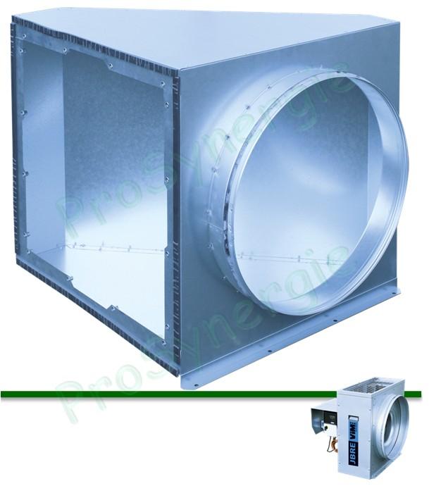 JBRZ12 - Plenum triangulaire simple aspiration pour caisson d'extraction JBRE AC PR