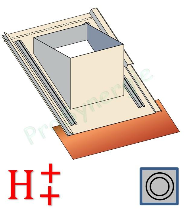 Embase avec kit étanchéité B045 pour tuiles, ardoise modèle polyvalent - pour souche ST (hauteur spéciale)