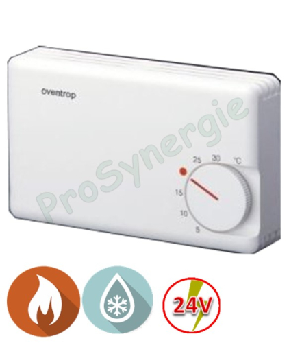 Thermostat d'ambiance électronique commande progressive 0/10V - Pose en applique 24V