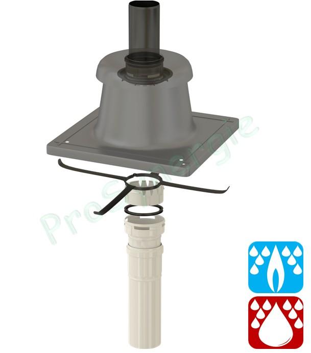 Kit PP Flexible Plafond pour Chaudières Ventouses Gaz ou Fioul Condensation