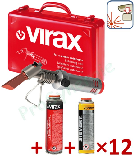 Déstockage - Ensemble Malette Fer à souder autonome Virax et 14 cartouches gaz