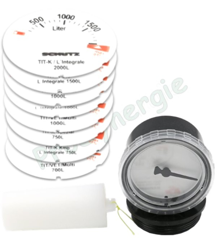 Jauge mécanique à flotteur Ø2´´ (60mm) avec cadrans (750, 1000, 1500 et 2000L)