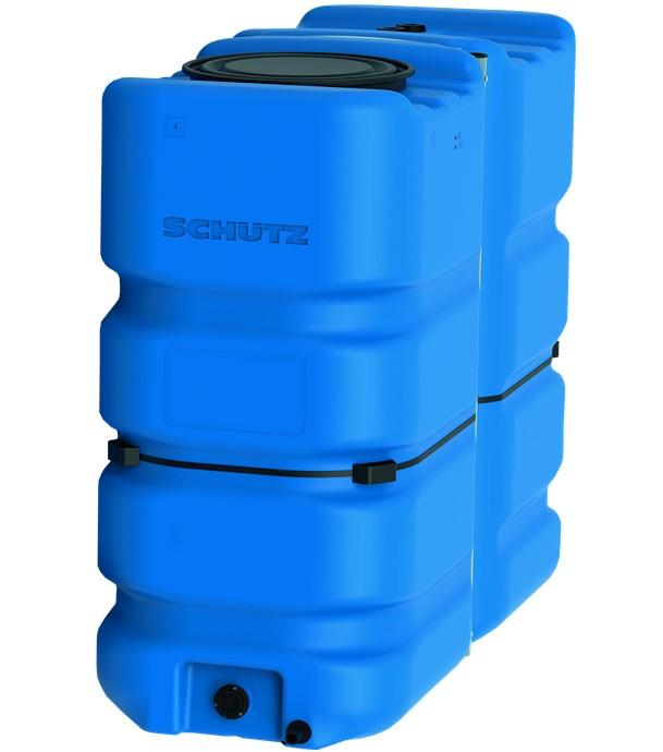 Cuve aérienne polyéthylène avec bandage stockage d´eau potable Aquablock XL 2000 litres HxLxP = 1650x790x1850mmTrou d´homme 490 mm, couvercle plat