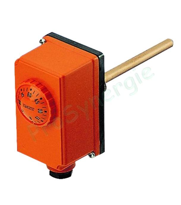 Aquastat à plongeur simple IP40 - 2.5A - 0 à 90°C + doigt de gant ØM 1/2´´