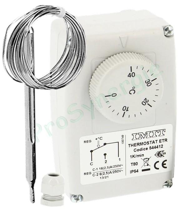 Thermostat Etanche Sonde déportée - IP54 - 0/40°C & -35/35°C - Plage de réglage de -35°C à +35°C