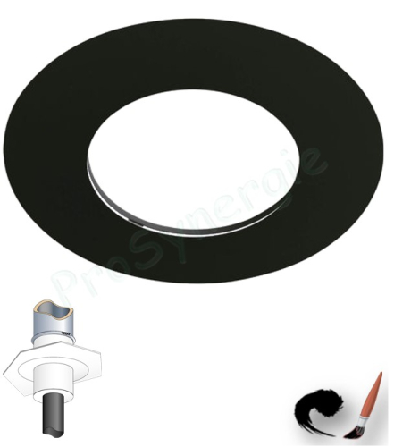 Rosace noir RAL9019 pour tuyau finition