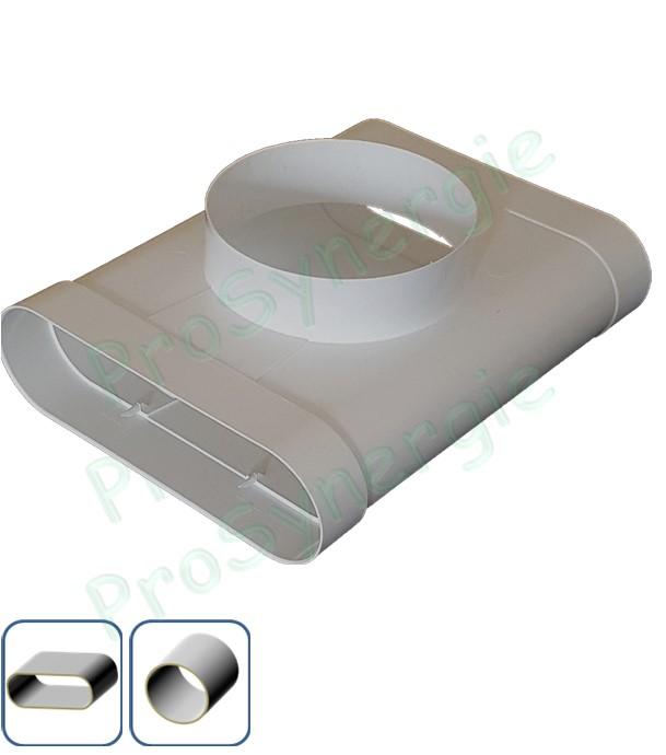 Té Vertical Mixte pour bouche Minigaine Aldes - Ventilation (VMC) - Section 60 x 200 mm vers Ø 125 mm