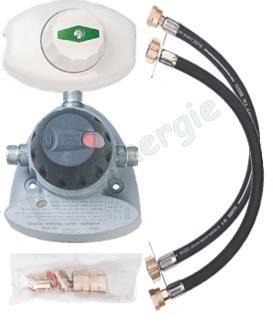 Kit butane 817TNE1V (fixe) inverseur + détendeur, lyre et raccords 36kw 28 mbar - 2.6Kg/h